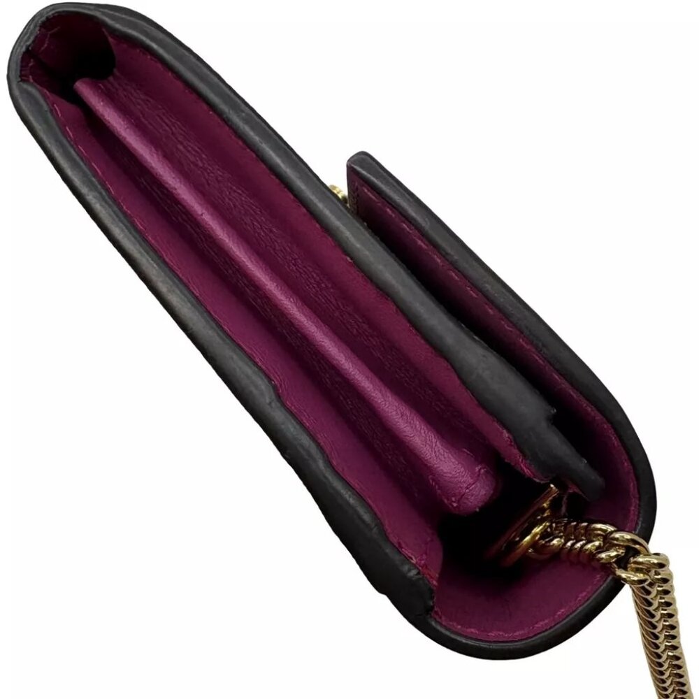 GUCCI GG Supreme Padlock Chain Wallet Red PVC - Picture 6 of 12